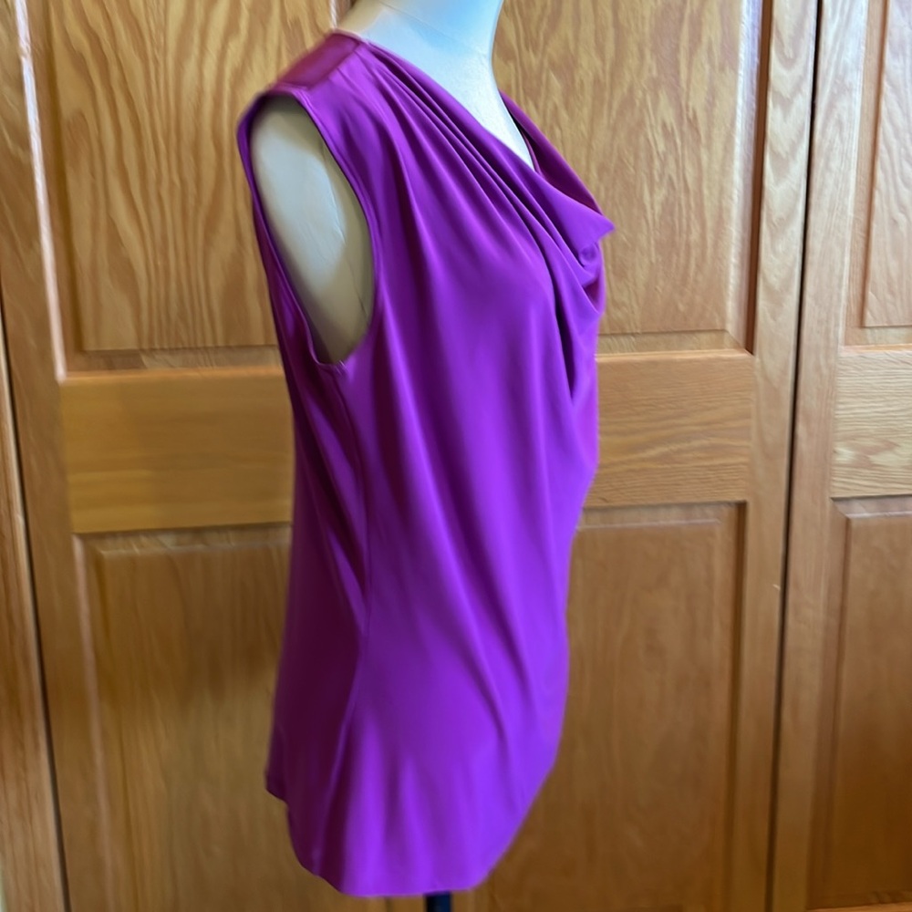 CDW Women's Purple Drape Scoop Neck Top - Picture 3 of 7